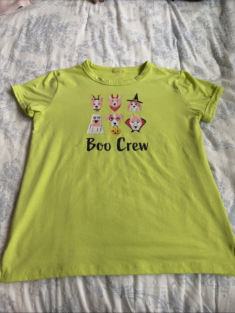 Cat & Jack Lime Green 'Boo Crew' Short Sleeve Tee